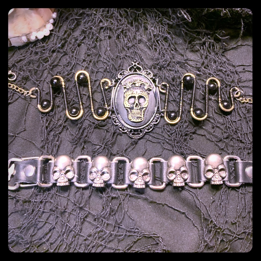 New Gothic Skull Bracelet Pair